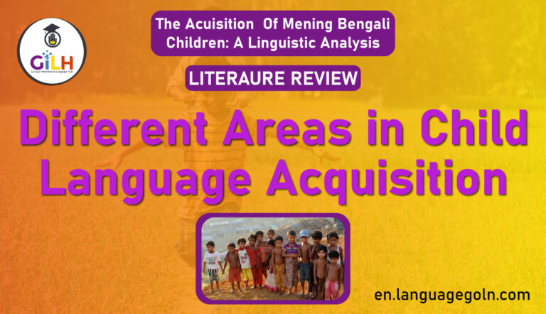 Different areas in child language acquisition